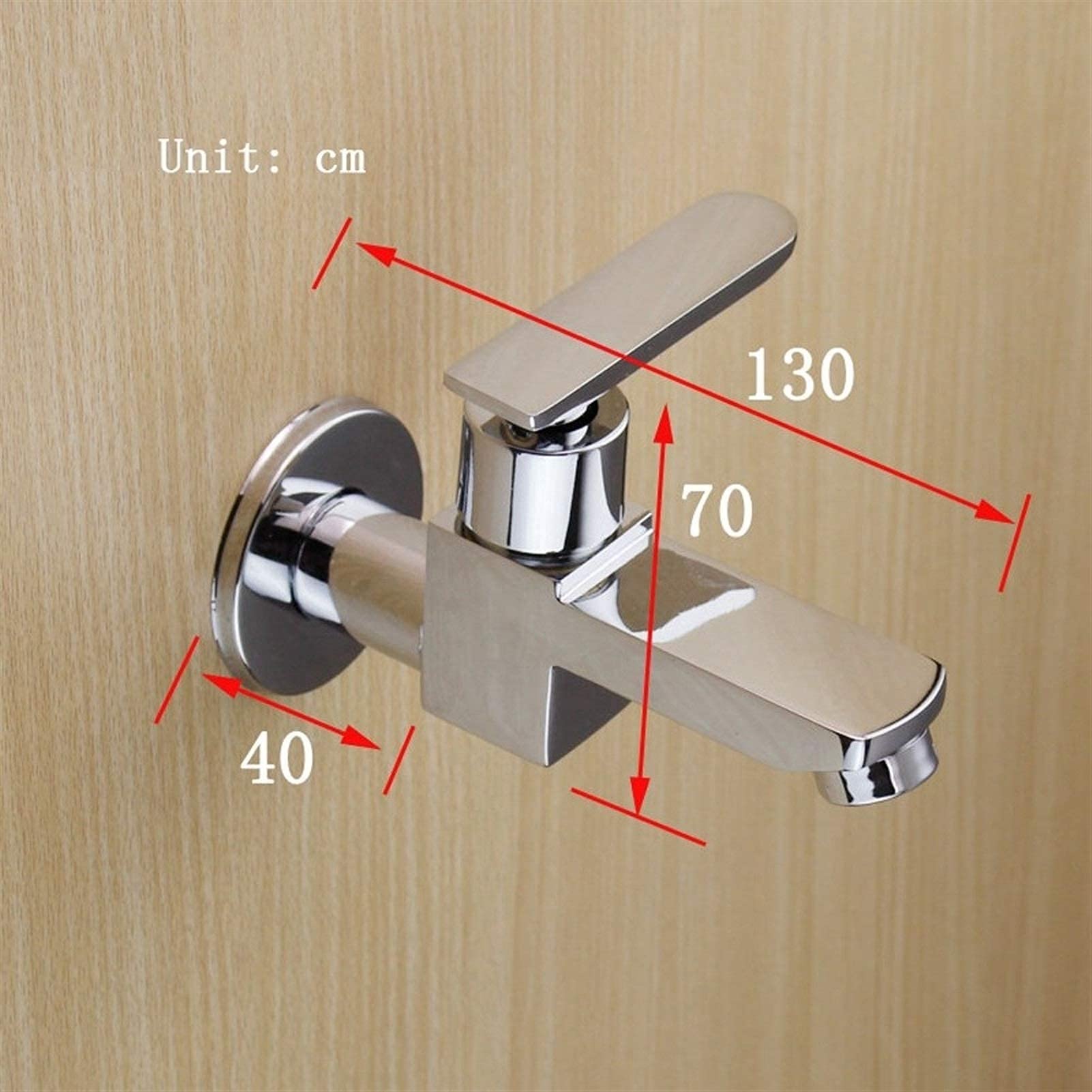 Rubinetti, placcatura incorporata Rubinetto per lavabo da bagno in ottone Rubinetto di prolunga monocomando ， Rubinetto da cucina Rubinetto a parete Rubinetto fornello monoforo Solo acqua fredda