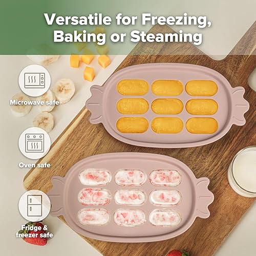 Miniatura 3 de Haakaa Molde para paletas para bebés, fabricante de alimentos para bebés y bandeja para dentición para el congelador de la leche materna, silicona
