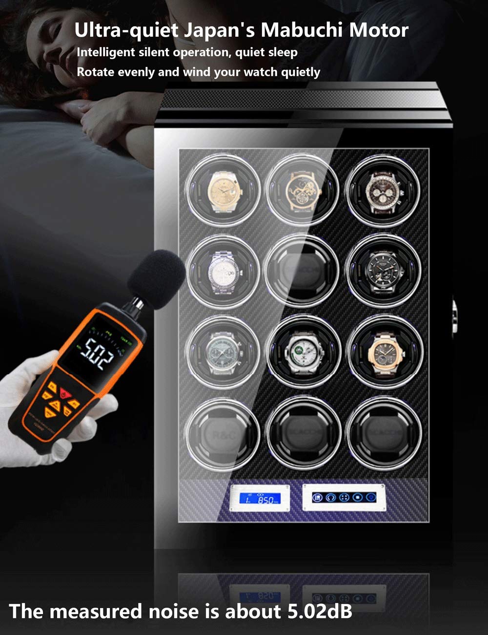 Oglądaj skrzynki dla mężczyzn Slots Organizator Solid Wood Organizer Display Box: Najlepszy prezent na urodziny, ślub lub Nowy Rok powerfully