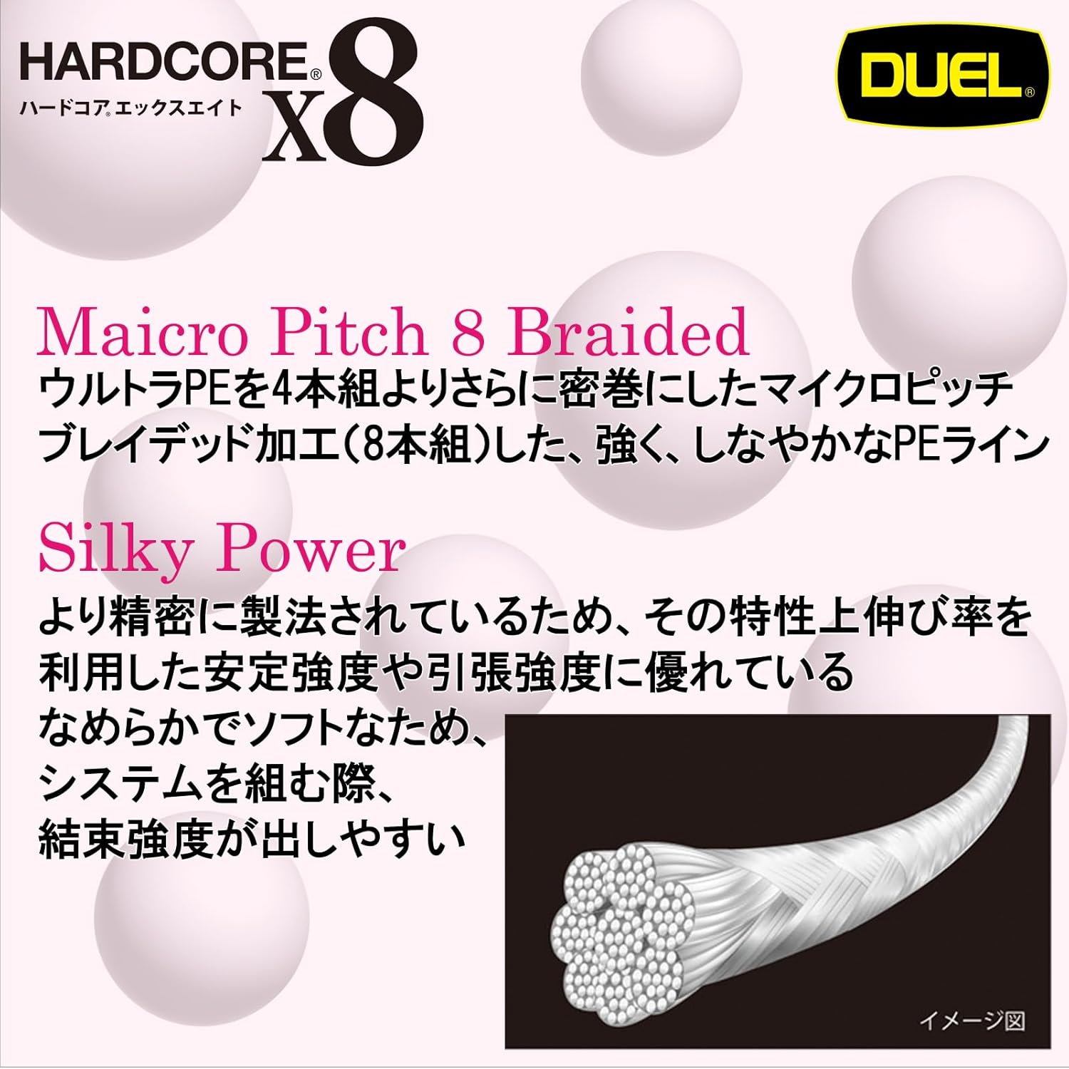DUEL (デュエル) PEライン 釣り糸 Hardcore X8 【 ライン 釣りライン 釣具 高強度 高感度 】 0.6号~4.0号 200m 5色/イエローマーキング