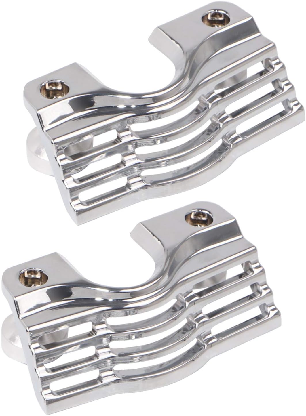 Chrome Finned Slotted Spark Plug Head Bolt Covers for Harley Touring Electra Glides Road Glides Road Kings 1999-2016,Street Glides & Trikes 2009-2016