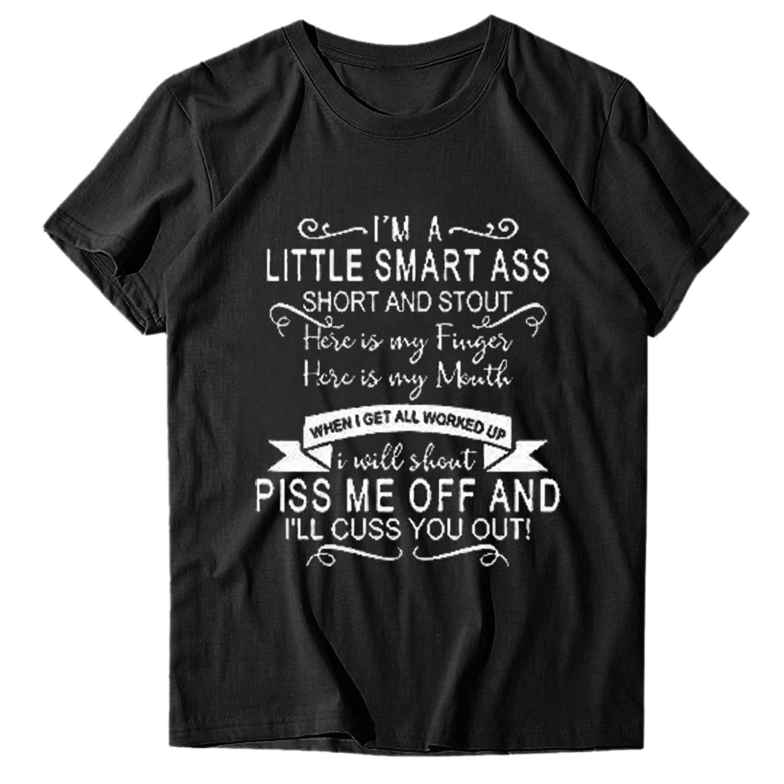 Women's Casual Tops Casual Letter Printing Short Sleeves Loose T-Shirt Blouse Tops Short Sleeve Shirts for, S-5XL