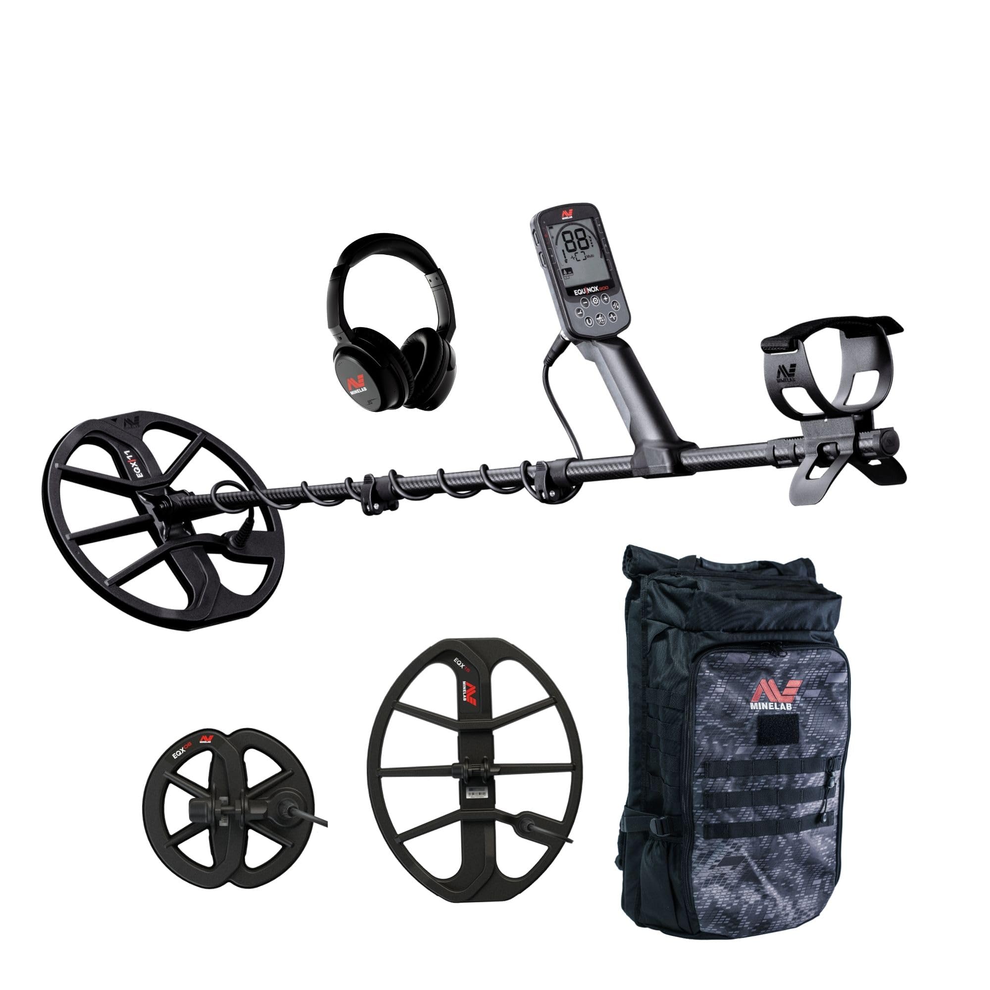 MINELAB Equinox 900 Bundle, Includes Metal Detector, EQX 15 Coil, and Backpack