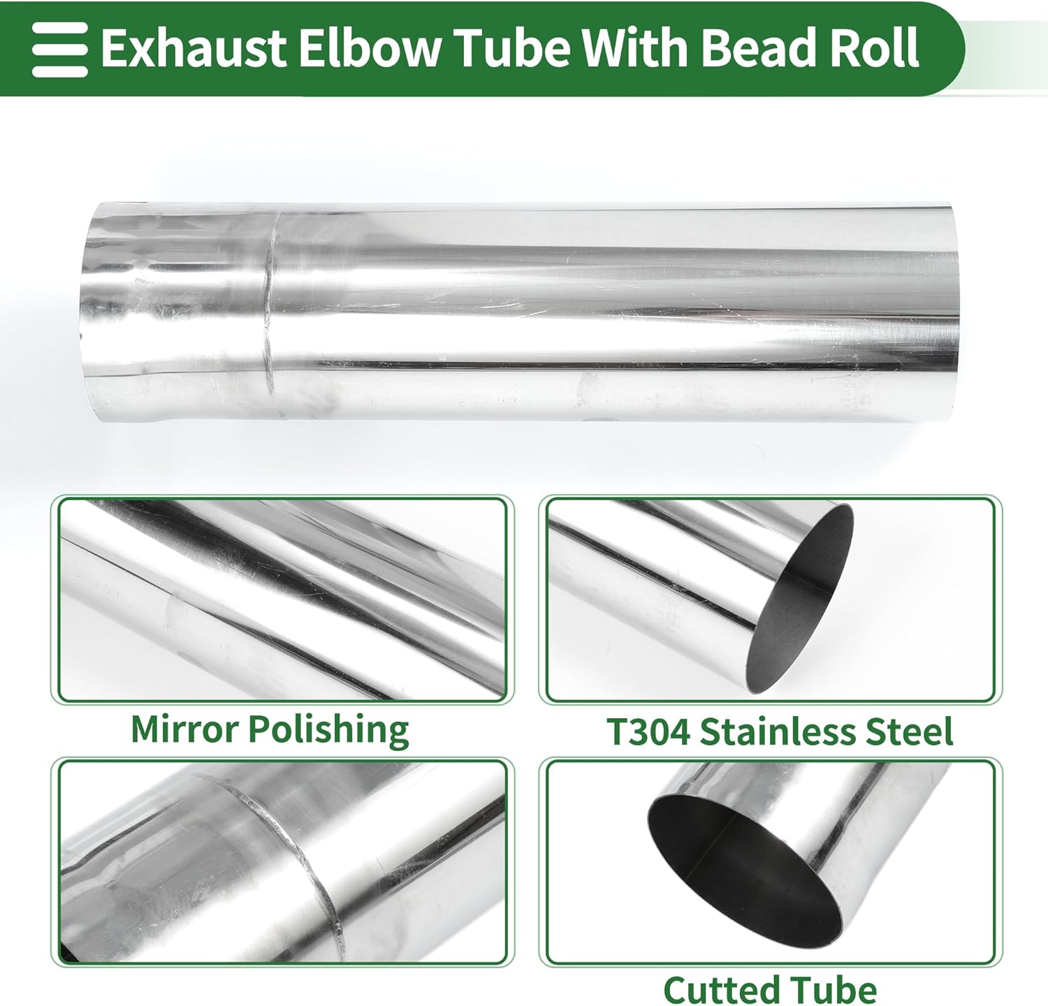 Motoforti 121mm/4.75" OD Straight Mandrel Exhaust Pipe Tube 457mm/18 Length T304 Stainless Steel Piping with Cutted End Universal Fitment Silver Tone