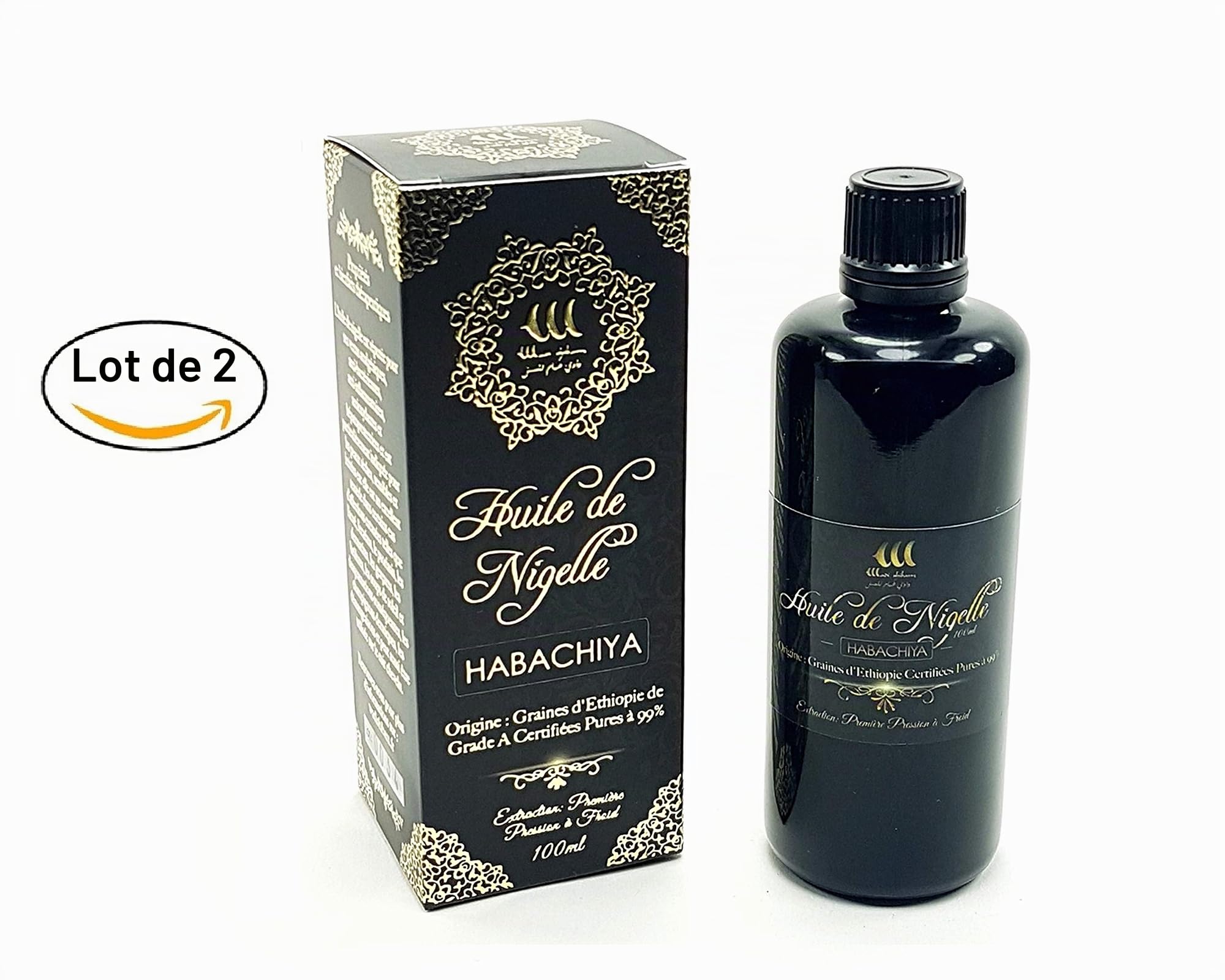 ⭐️ Huile de Nigelle - 2x100ml ⭐️ Issue de Graines de Grade A Pure à 99% (Ethiopie) | Aucun traitement chimique | Qualité Alimentaire et Cosmétique | Idéal pour offrir (2 x 100ml)