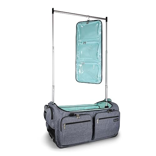 Mavii New Deluxe Dance Bag with Garment Rack - 28" Costume Rack Duffel with Accessory Pocket Panels, Lightweight Aluminum Garment Rack
