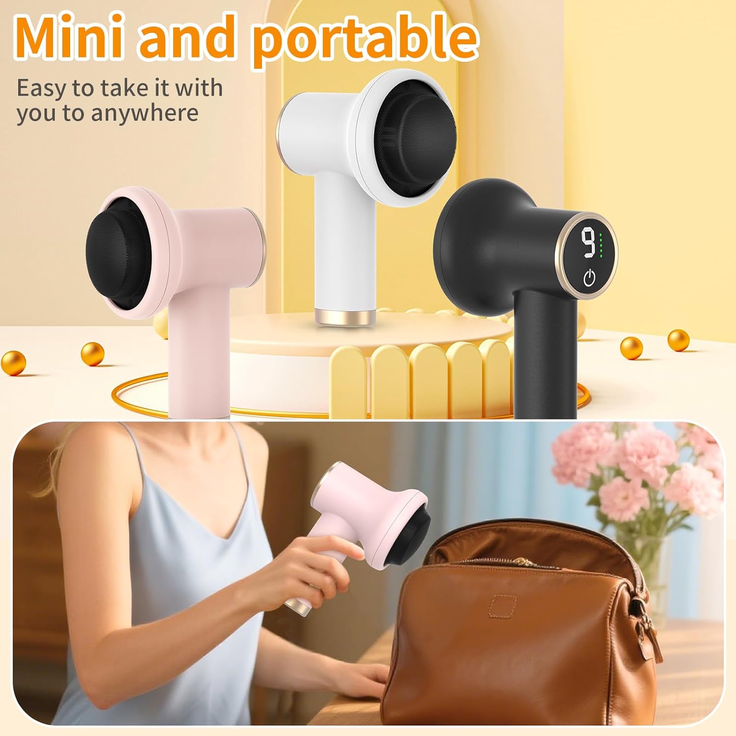 Body Massager for Cellulite, Electric Handheld Massage Tool, Body Relaxing Machine, 8 Massage Heads for Deep Relaxation at Home and Office, 9 Modes for Body SPA, 1800mAh Battery, Gift, Pink - Image 5