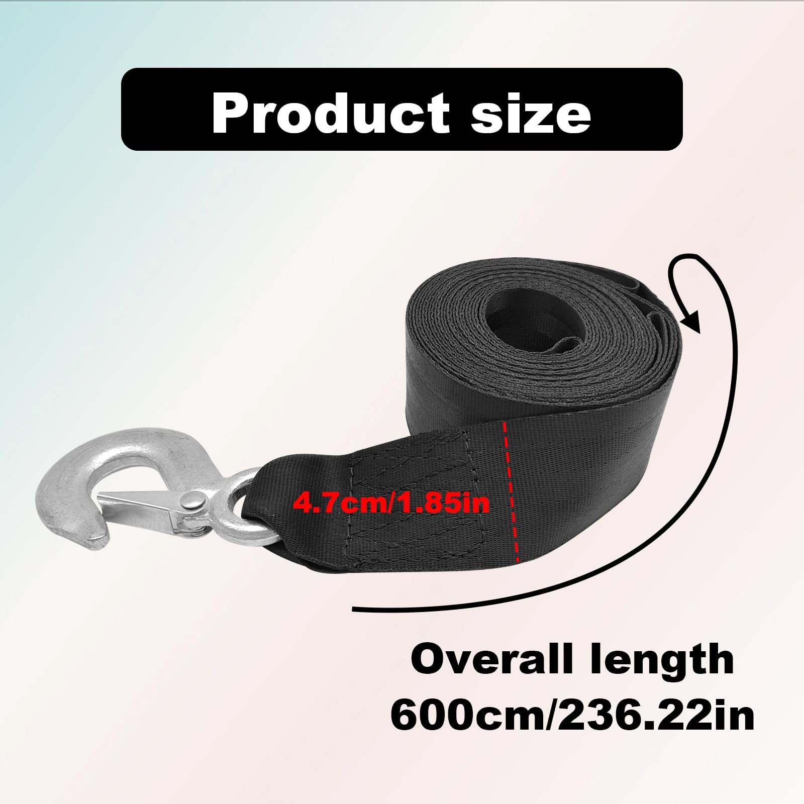 SEAFIT Trailer Winch Strap and Hook, 20' x 2