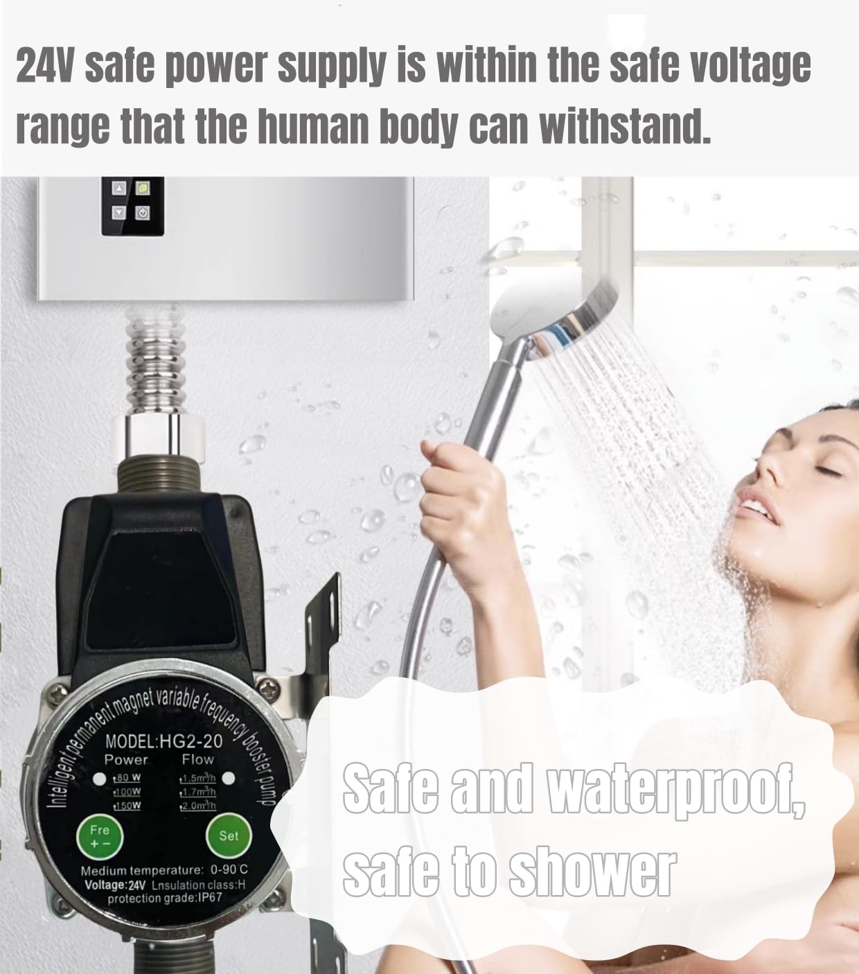 Pompa acqua automatica 24V DC, 80/100/150W, magnete permanente, controllore di pressione variabile, rubinetto per tubo di riscaldamento per lavello da cucina domestica
