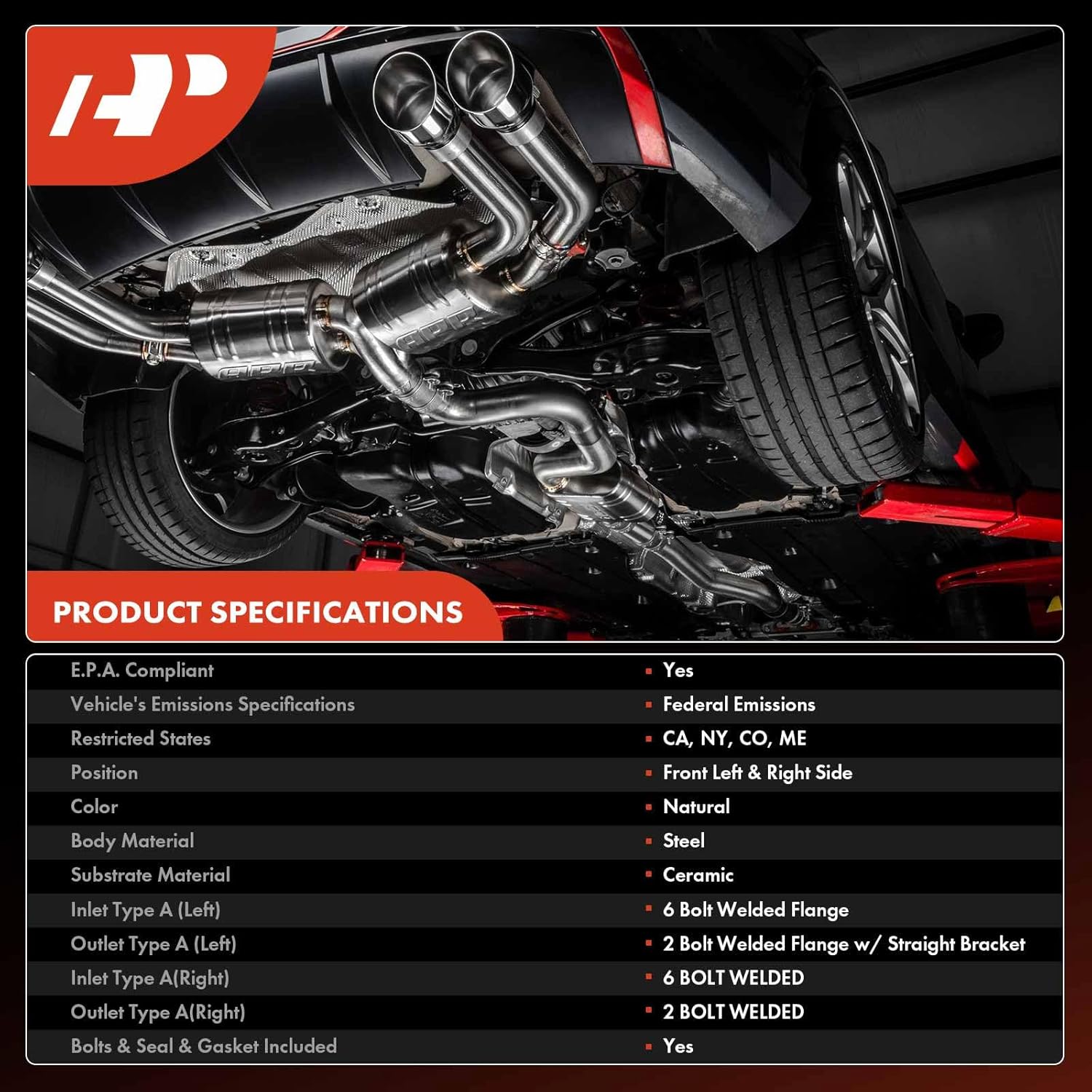 A-Premium Front Left and Right 2-PC Exhaust Manifold Catalytic Converter with Gasket Direct-Fit Compatible with Toyota Camry 2007-2017, Avalon 2005-2018, Venza & Lexus ES350, 3.5L, E.P.A. Compliant
