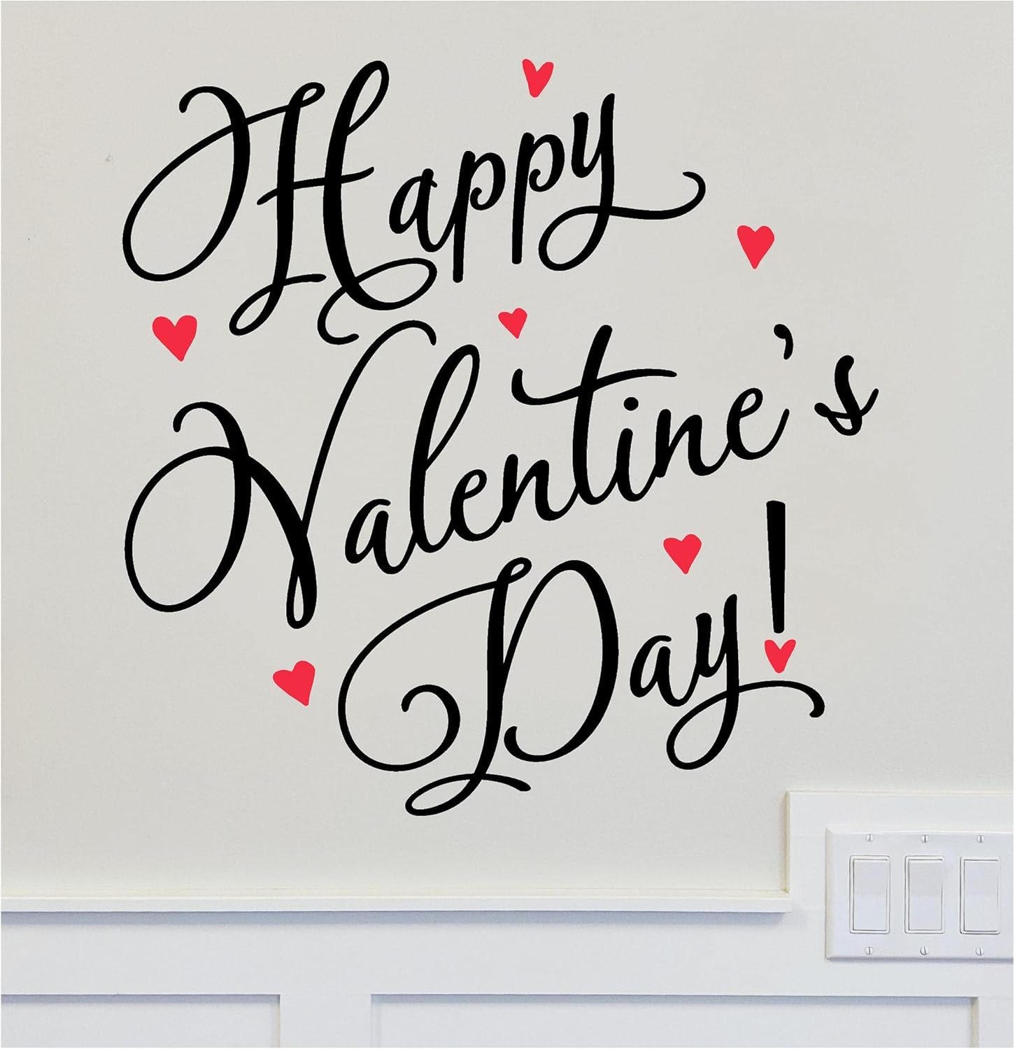 Happy Valentine's Day Wall Decal Vinyl Sticker Valentine Decals Self Adhesive Peel and Stick Lettering Words Glass Block Sign