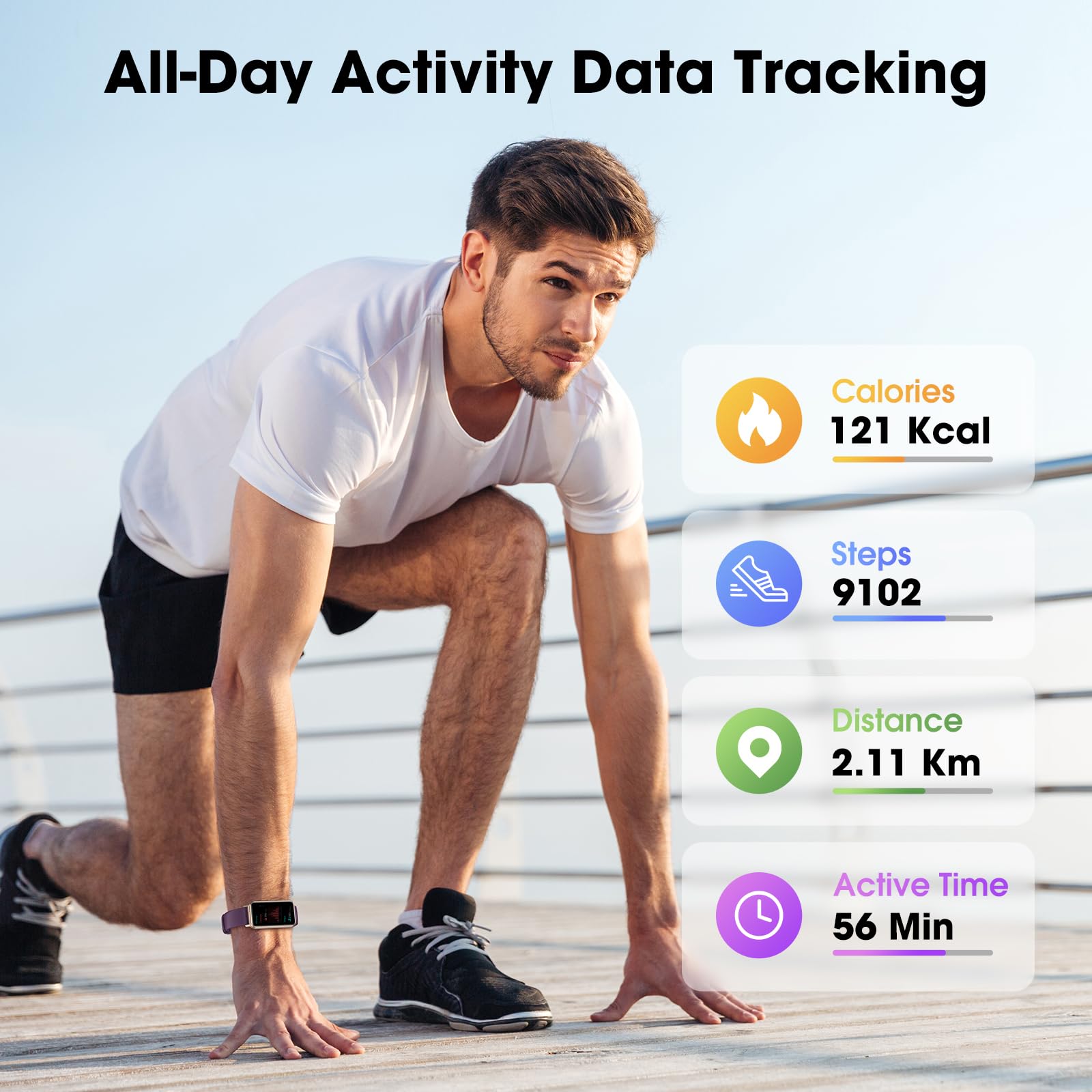 KALOC Fitness Tracker for Women Men, 1.58" Smart Watch AMOLED Screen, 14-Day Long Battery Life, 50M Waterproof Activity Tracker, Blood Oxygen, Heart Rate, Step Tracker Compatible with Android iOS