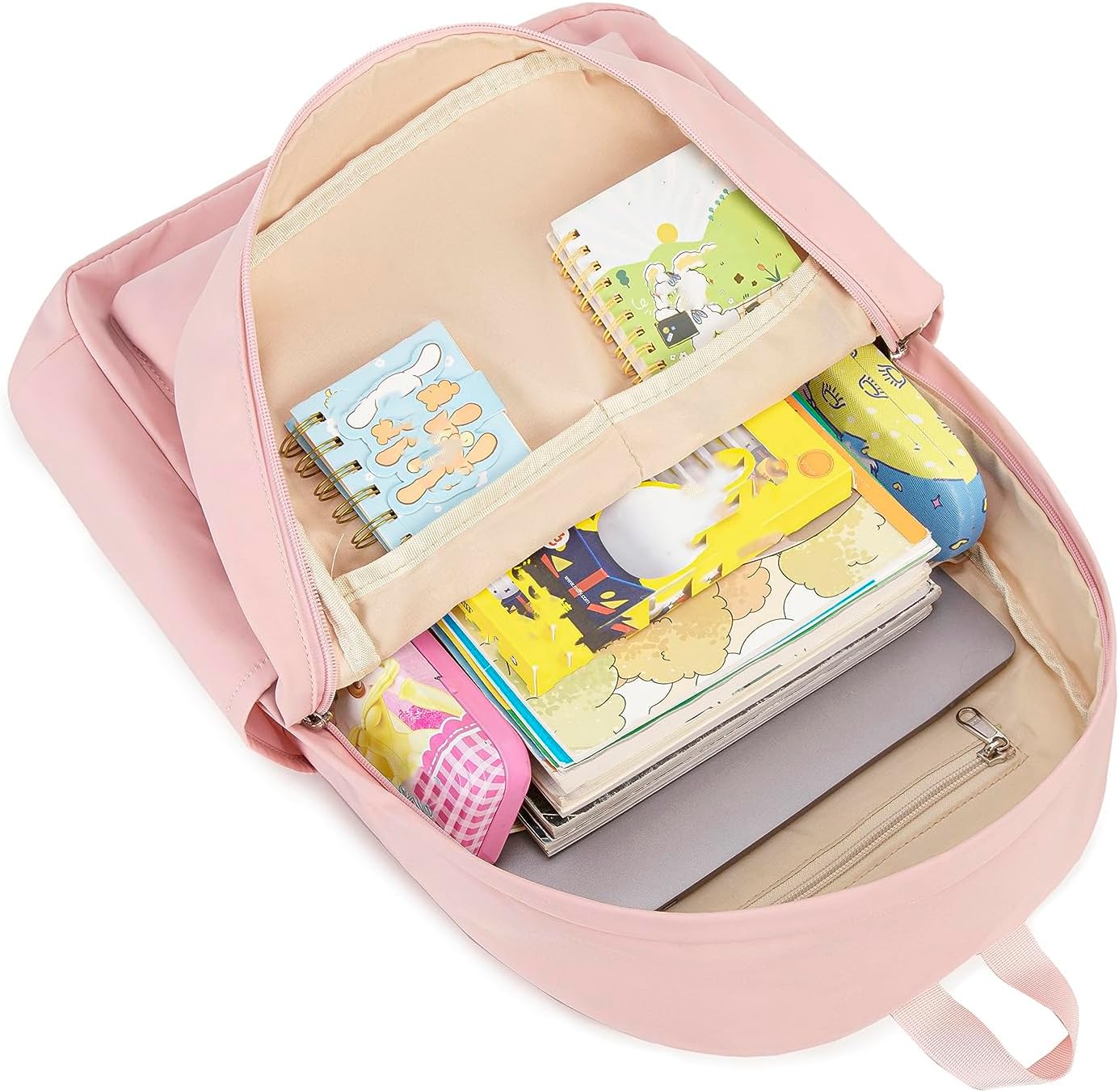 School Backpack for Teen Girls Women Laptop Backpack College Bookbags Middle School Travel Work Commuter Back Pack(Pink) - Image 7