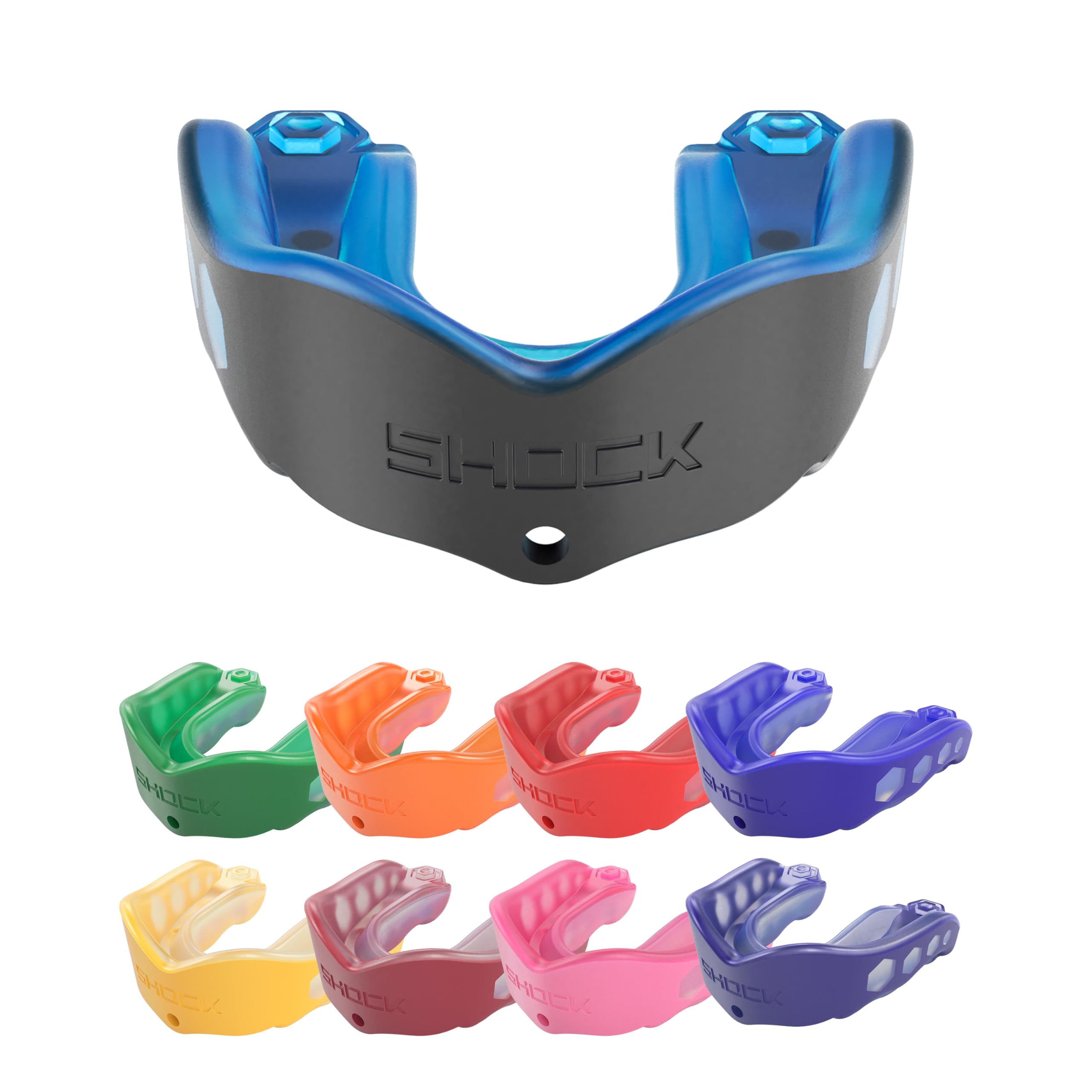 Shock Doctor Mouth Guard Sports, Hockey, Lacrosse, Baseball, Wrestling Moutguard, Gel Max Heavy Duty Protection & Custom Fit, Football Mouth Guard with Strap, Adult & Youth Mouthguard