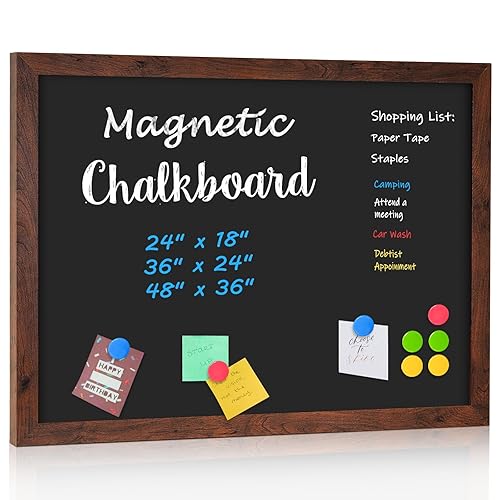 4 THOUGHT Chalk Board 24" x 36", Magnetic Large Chalkboard