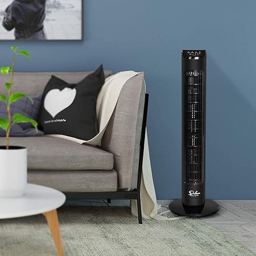 Miniatura 9 de Simple Deluxe - Ventilador de torre oscilante eléctrico de 32 pulgadas con control remoto para interiores, dormitorio y oficina en casa (negro)