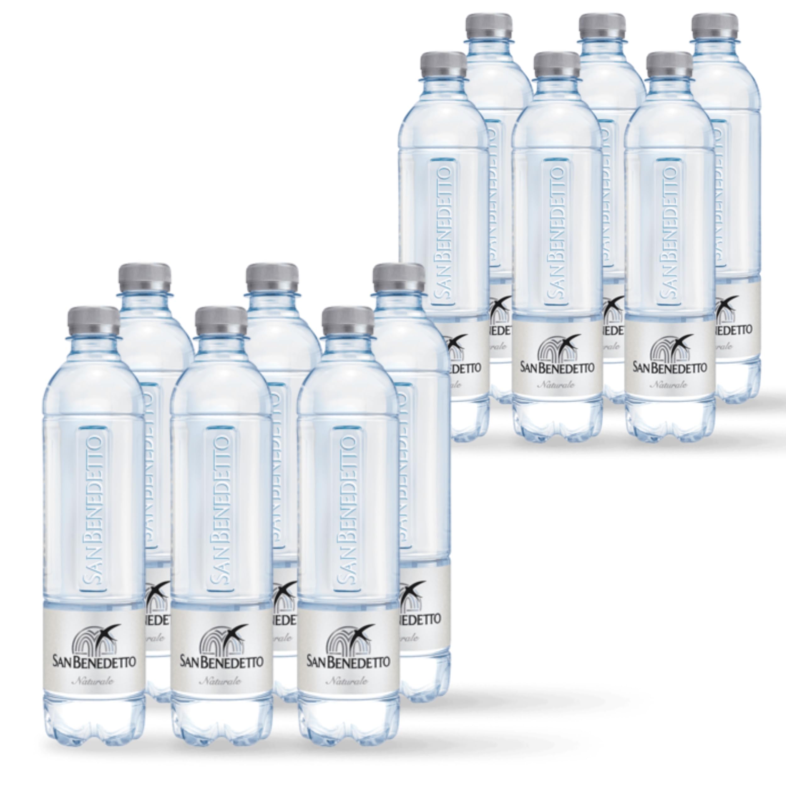 Acqua San Benedetto Mini Tower Naturale 50cl x 24 | Acqua Minerale Naturale Mini Tower Icon Fonte Benedicta | Confezione da 24 Bottiglie di PET da 500ml