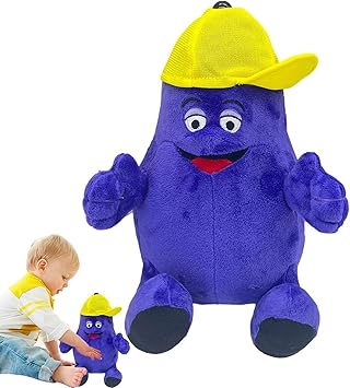 しかめっ面ぬいぐるみ、しかめっ面シェイクイエローハットぬいぐるみ、ソフトグリマスイエローハットぬいぐるみフィギュア、紫色のキャラクターぬいぐるみ、子供ファンへのプレゼント