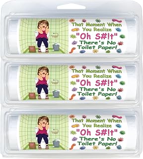 Premium Travel-Size Mini Toilet Paper Rolls | Convenient Plastic Dispenser | TP Shortage Humor (3-Pack) (033 S#!t No Toilet Paper Germs)