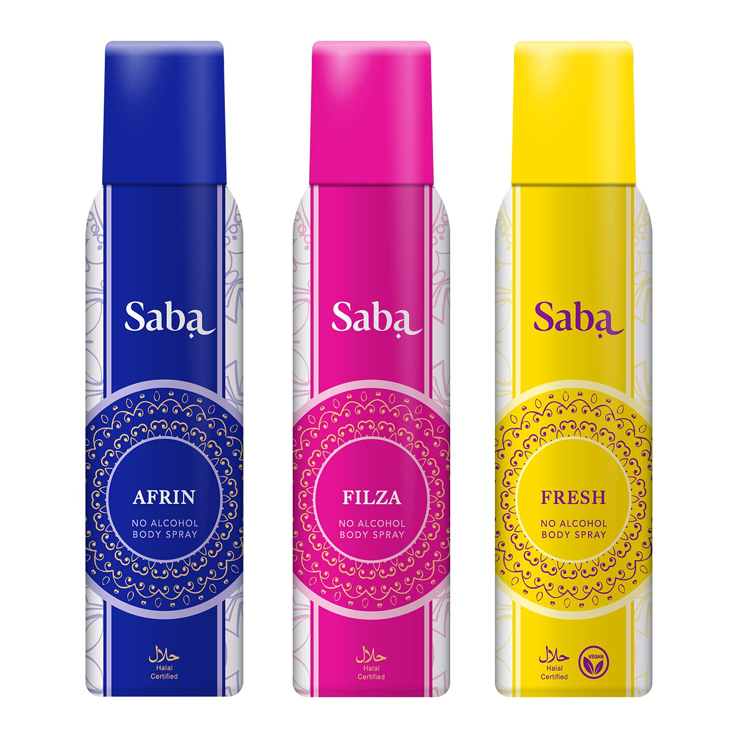 SABAAfrin Filza Fresh No Alcohol Body Spray Pack of 3