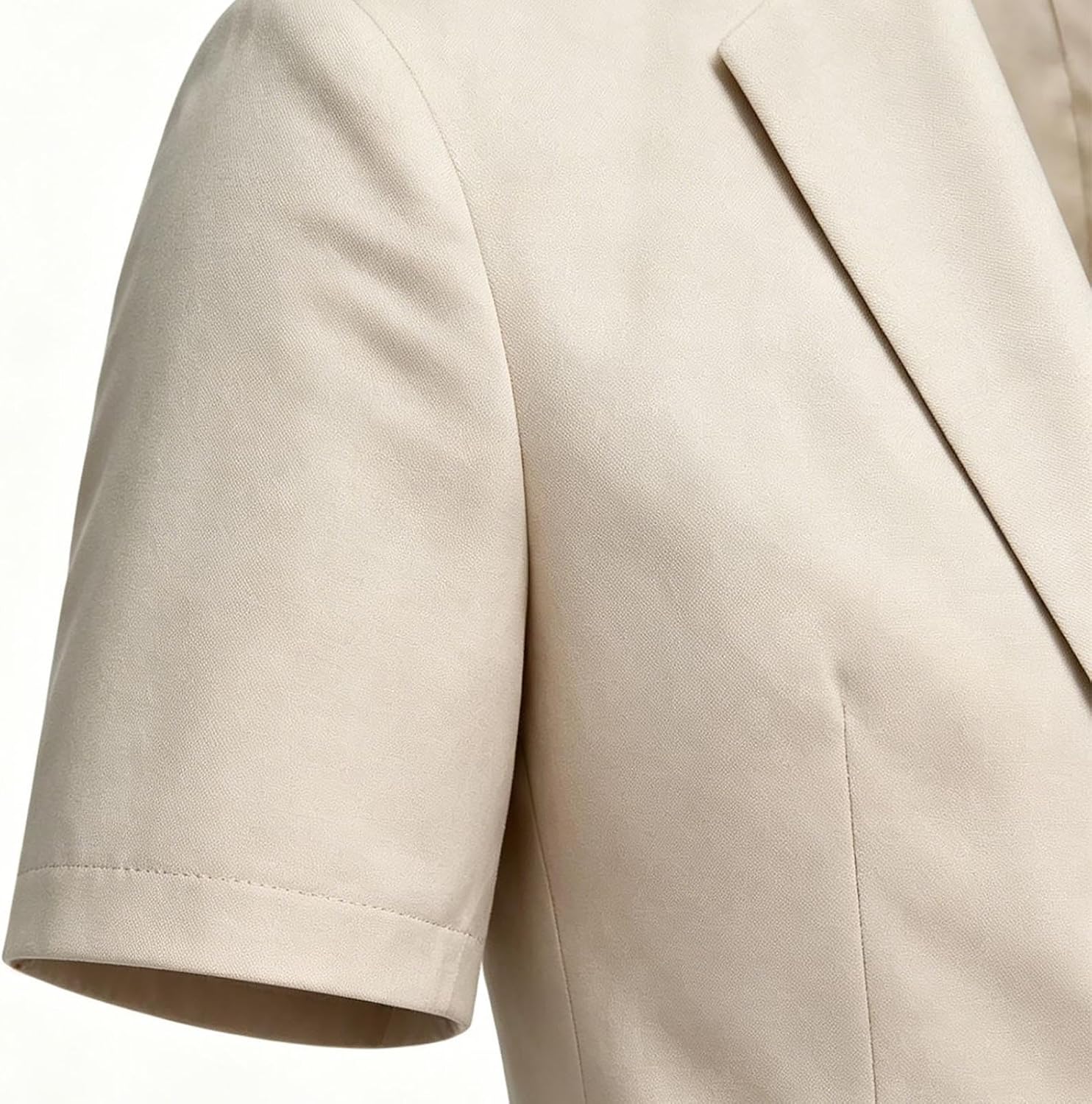 Men 2 Piece Short Suit Set Short Sleeve Lapel Blazer & High Waist Shorts Lightweight Casual Beach Wedding Suit