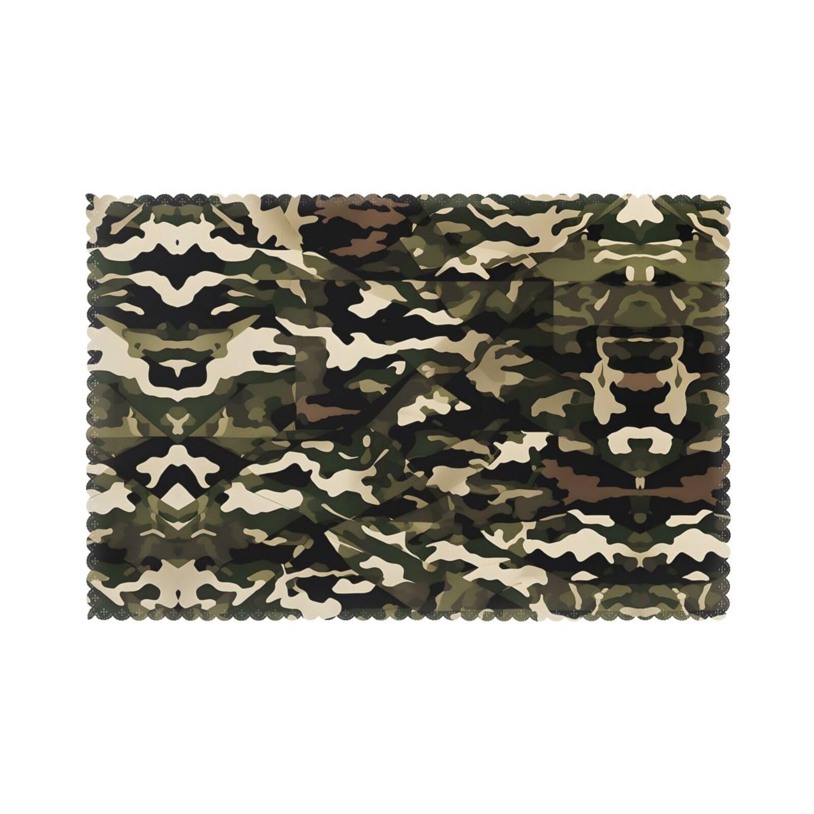 Camo Christmas Placemats Set of 6,Washable Table Mats