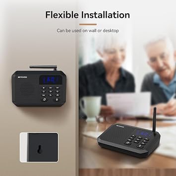 Retekess TH201 Intercoms Wireless for Home, Hands Free Intercom,Long Range 1 Mile, 22 Channel, VOX,Real-time Caring, Group Call, Real-Time Two Way Intercoms for Home,Business