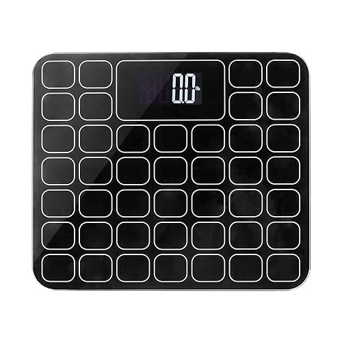 Poplar Home Products Báscula digital de baño para un peso corporal preciso, báscula de vidrio transparente ultra fina, diseño de paso automático, 4