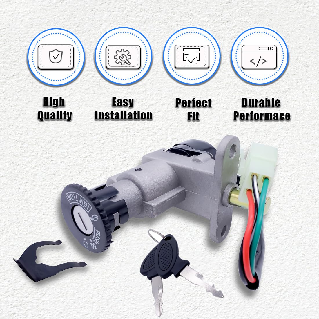 Clé De Contact Remplacement Pour Scooter Chinois 150cc - Compatible Avec De Nombreux Modèles - Installation Facile
