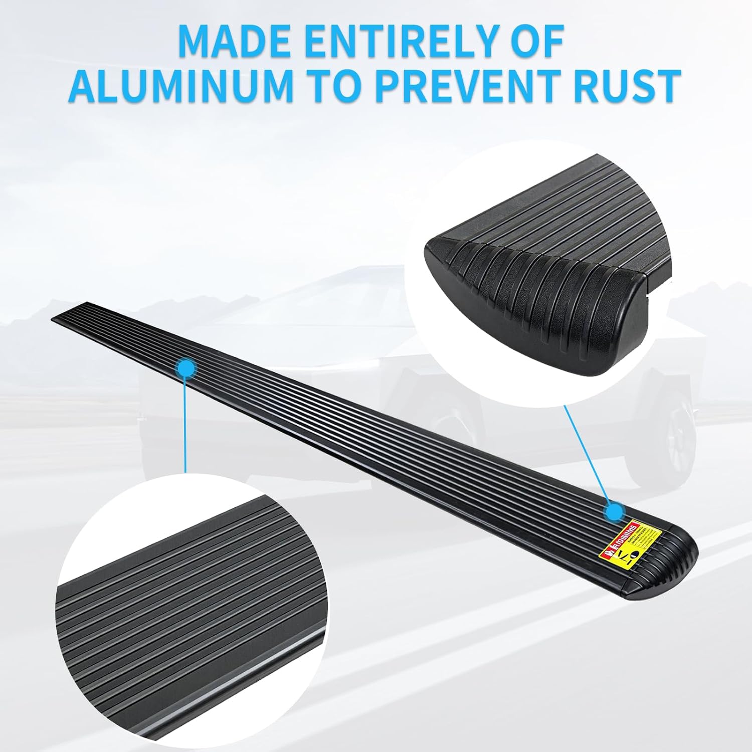Electric Running Boards Compatible with Tesla Cybertruck – Weight Capacity Over 800Lbs Heavy-Duty Aluminum Alloy Side Steps Automatic Power Steps with All-Weather Anti-Slip