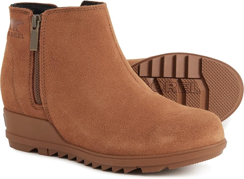 sorel women's evie ™ zip suede wedge bootie