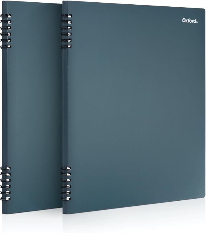 Oxford Stone Paper Notebook, School Notebooks, Journal for Writing, 8-1/2" x 11", Blue Cover, 60 Sheets, 2 Pack (161646)