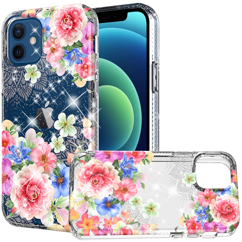 KOOLKASE - for iPhone 13 Pro - Bloom 2.5mm Floral Glitter TPU Design Case - A