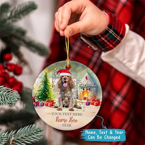 Vista 78 de Rottweiler - Adorno de cerámica personalizado para perro de Papá Noel, nombre y texto personalizados para mascotas, feliz para los amantes
