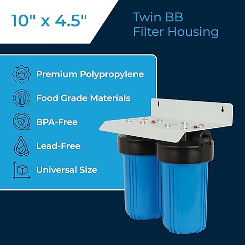 Miniatura 9 de SpiroPure Triple 10" carcasa del filtro de agua 3 etapas BB tres viviendas