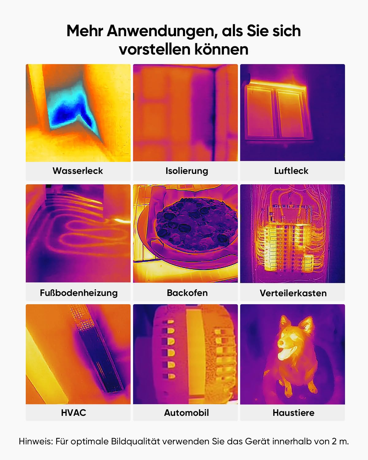 HIKMICRO E01 Wärmebildkamera SuperIR 240 x 240 IR-Auflösung Handheld Infrared Camera Thermal Imaging 20Hz Bildwiederholrate, Kompakte Thermokamera mit Laserpointer, -20°C bis 400°C