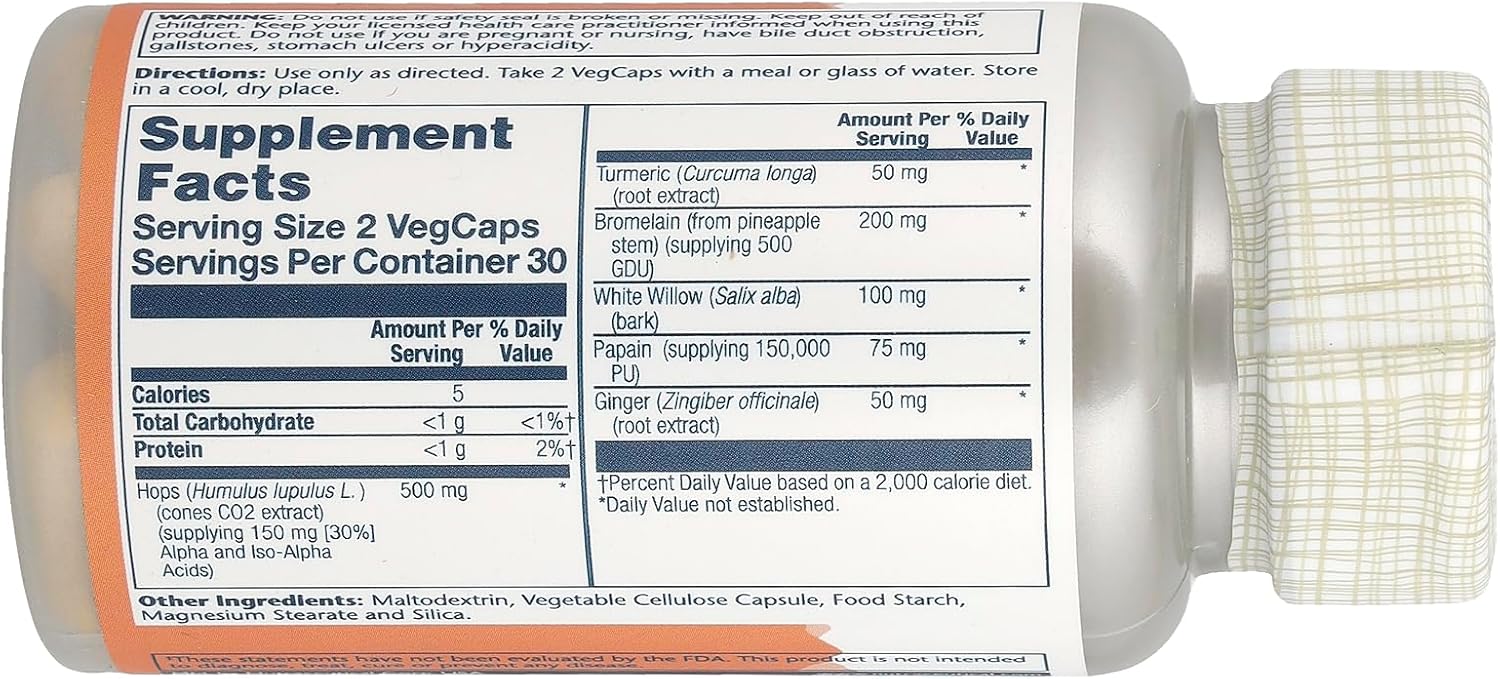 SOLARAY Ibuactin - Turmeric and Ginger Supplement for Men and Women, Body Comfort Supplement, Turmeric & Ginger Capsules - 60 Count VegCaps