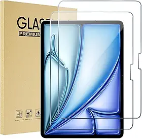YARUIKE Pacote com 2 Películas Protetoras para iPad Air 13 Polegadas para M4/M3/M2 (2026–2024), Vidro Temperado Antiestilhaço de Nível Militar com Dureza 9H+, Compatível com Apple Pencil Pro, Sem Bolhas, Clareza HD