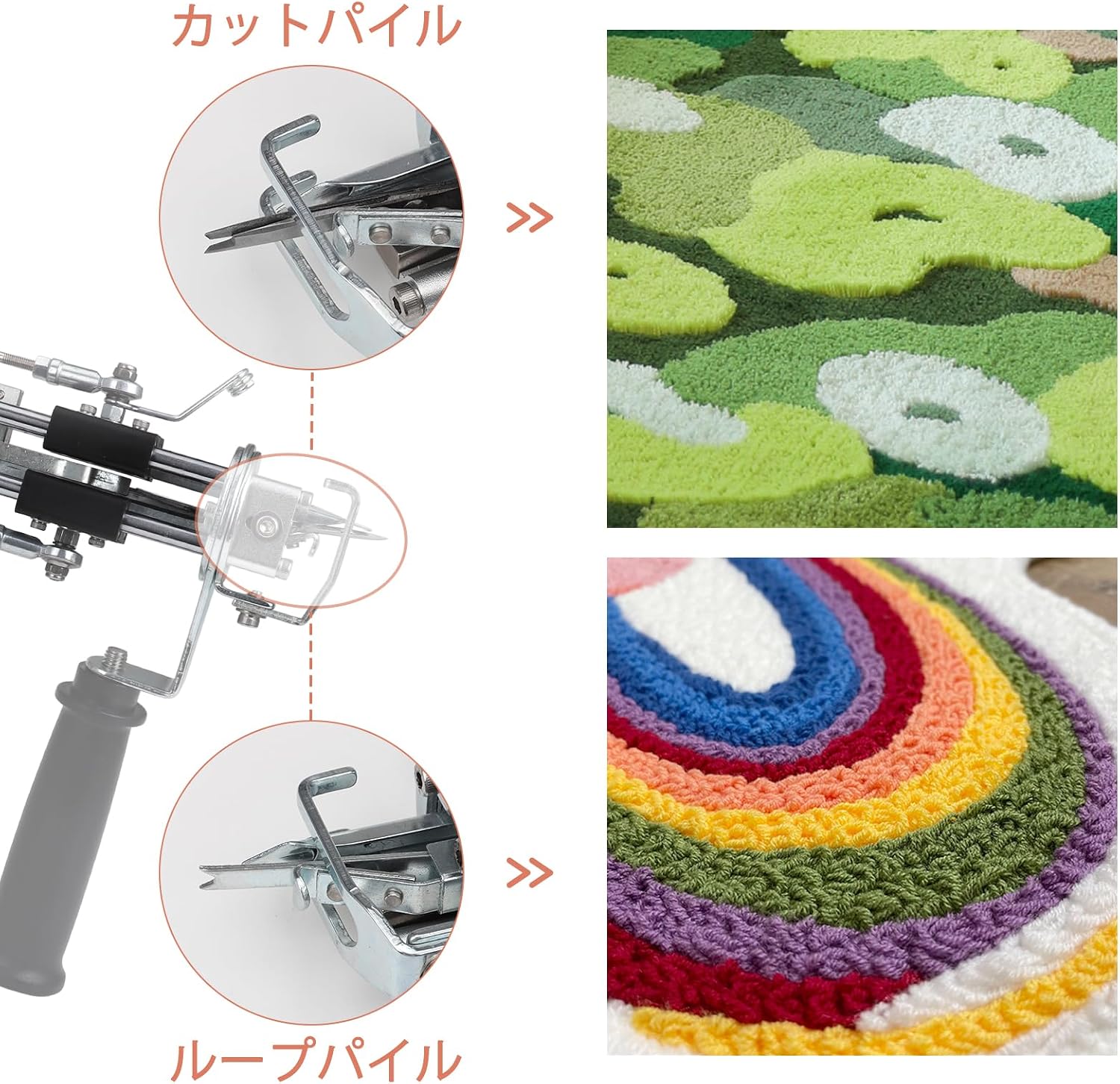 JTVTW タフティングガン ラグ編み機 カーペットトリマー付き