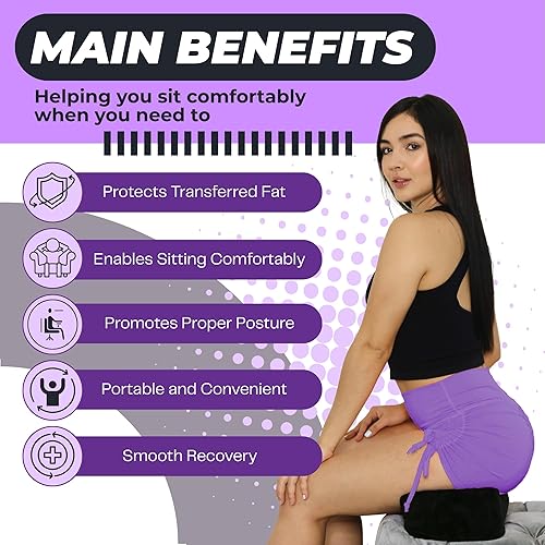 Miniatura 4 de BBL - Almohada para después de la cirugía, almohada de levantamiento de glúteos con espuma de lipografía, rodillo de masaje para músculos de tejido