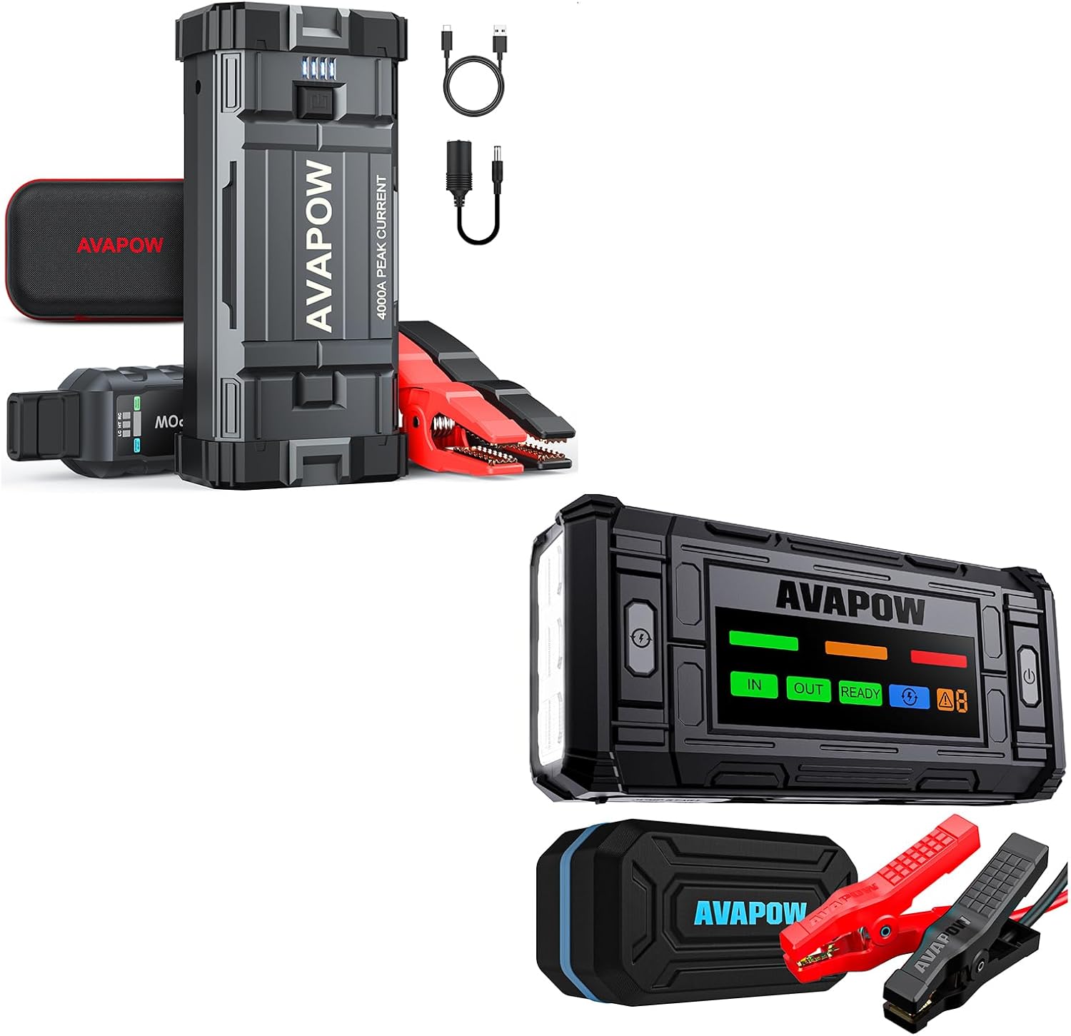 Avapow A58 Jump Starter 4000a with Avapow 2025 New Model Jump Starter TJ18