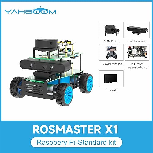 Miniatura 9 de Yahboom AI 4wd Chassis Robot Car Kit con Jetson Nano Python Programación ROS Autopilot Line Universidad Electrónica Autónoma Mapeo Navegación Auto