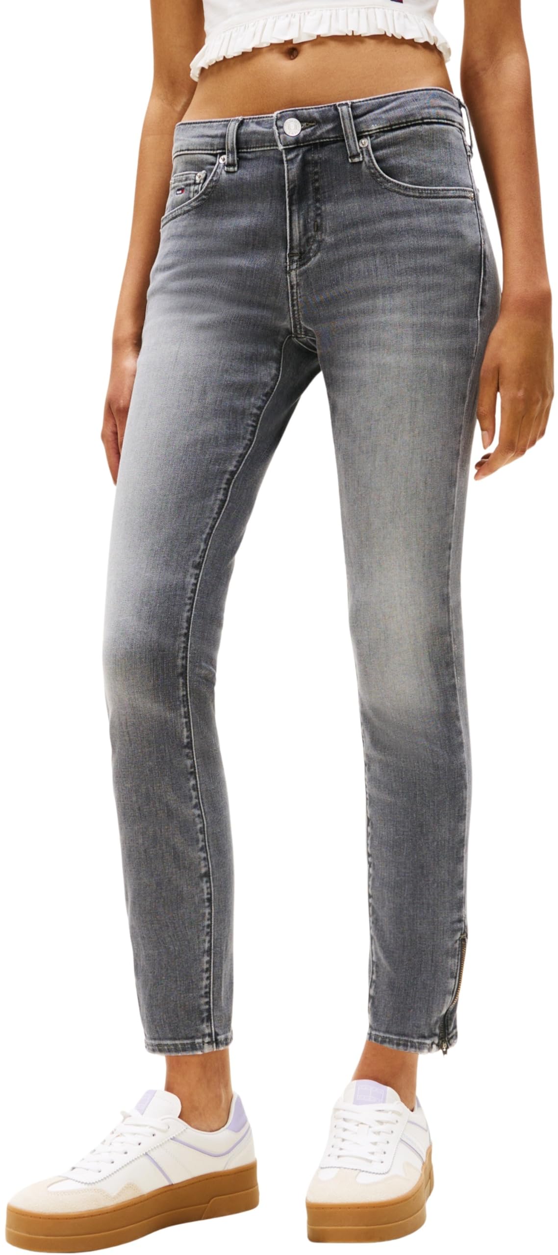Tommy Jeans Womens Sophie Lw Skn ANK Zip Ch0277 Dw0dw21741 Skinny, Denim (Denim Grey), 30W / 34L UK
