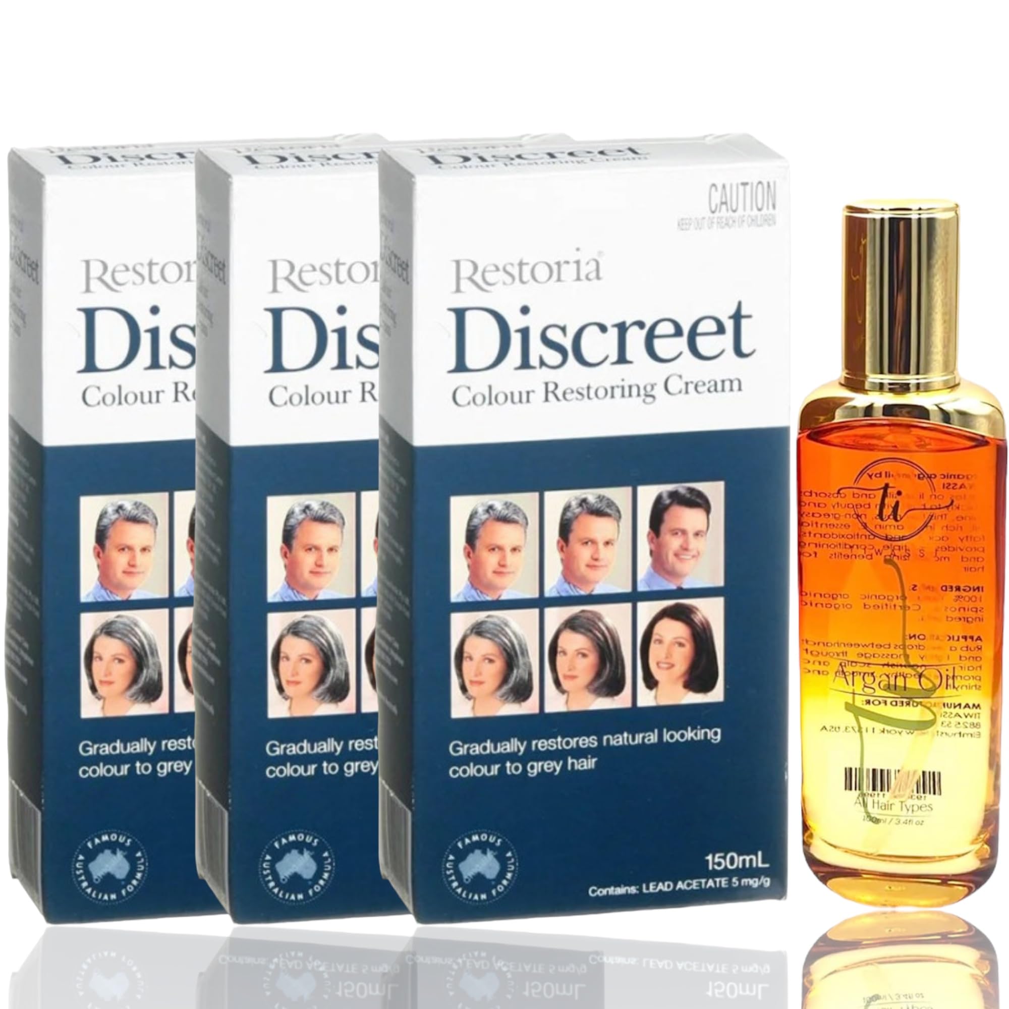 Buy 3 Boxes Restoria discreet color restoring cream hair restoring cream 150 ml WITH HOLOGRAM