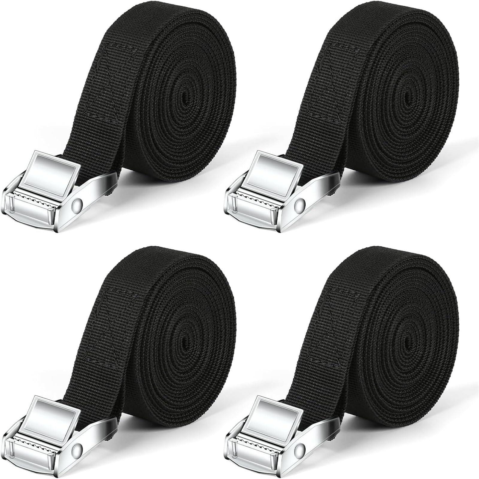 Tie Down Straps, 4 Pack Heavy Duty Lashing Straps Tensioning Belts with Adjustable Cam Buckle for Car Luggage and Garden Tent Bundled Fixed, 2.5cm*1m