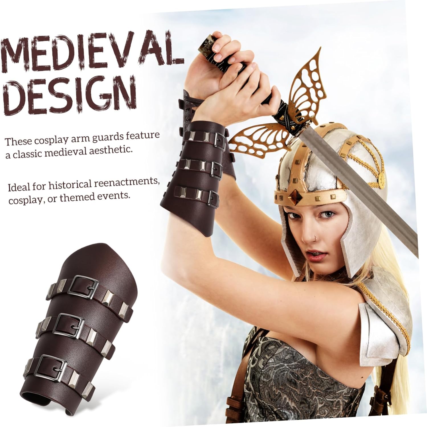 LIFKOME Wristband Medieval Costume Arm Guard Medieval Accessories Medieval Arm Bands Medieval Arm Decor Bracer