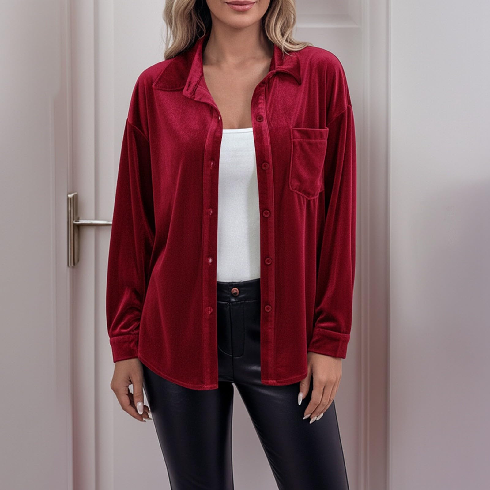 Genérico Tallas Grandes Mujer Blusas Camiseta Slim Fit Túnica Informal Casual Camisas Shirt Elegantes Top Cómoda Holgado Blusa T Sueltas Transpirable Camisa
