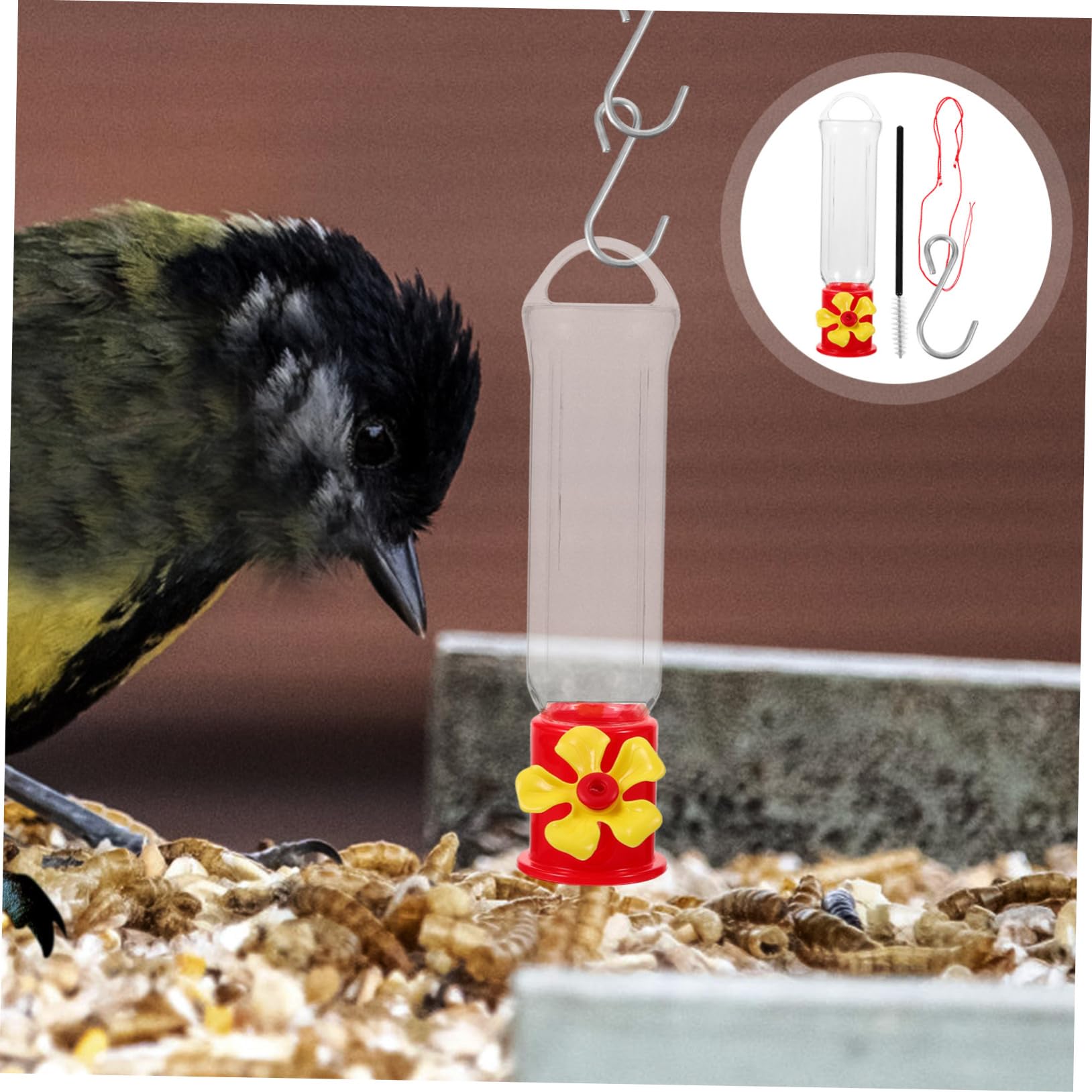 YARNOW 5 Set Di Mangiatoie Per Uccelli Da Giardino Sospese in Acciaio Inossidabile E Plastica Mangiatoie Per Uccelli Da Esterno