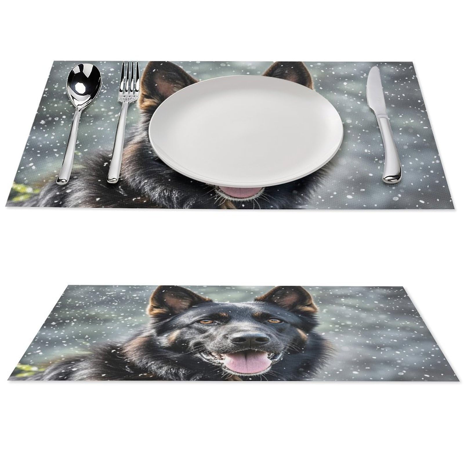 Set de table résistant à la chaleur et antidérapant avec motif berger allemand lavable