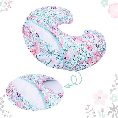 Miniatura 6 de Cloele Funda de almohada de lactancia, funda de almohada botánica de hojas florales para bebé, fundas de almohada de lactancia para mujeres, funda